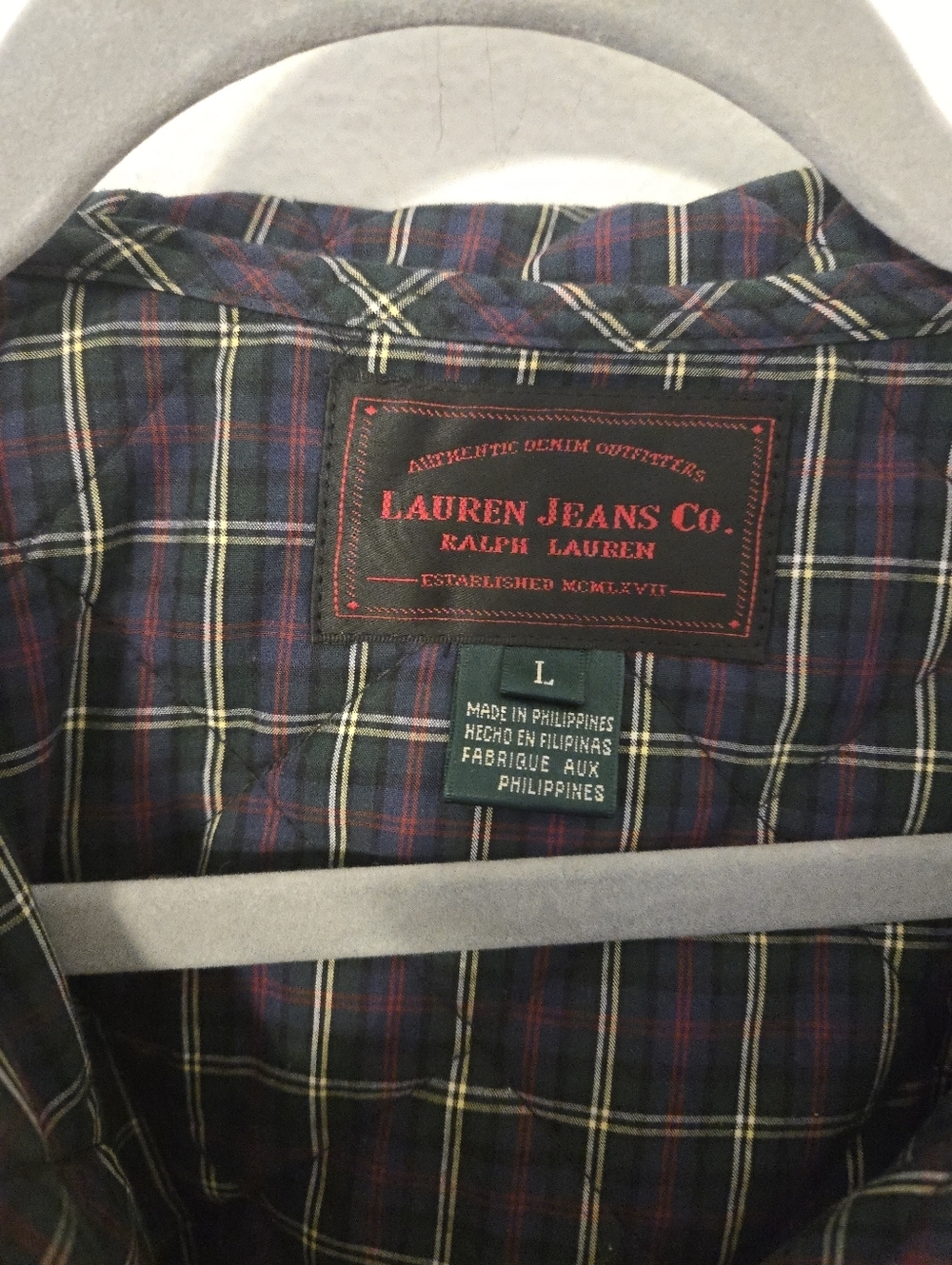 Vintage LRL Lauren Ralph Lauren Womens Large Jacket Black Diamond Quilted Hooded - Picture 3 of 9
